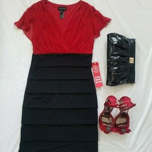 *NWT* Flutter sleeve v-neck dress